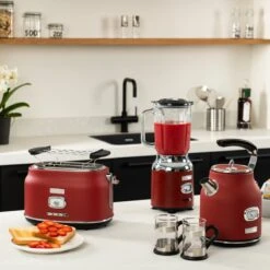 Westinghouse Retro Waterkoker + Broodrooster 2 Sleuven + Blender - Rood -Keuken Kook Winkel 1200x1200 134