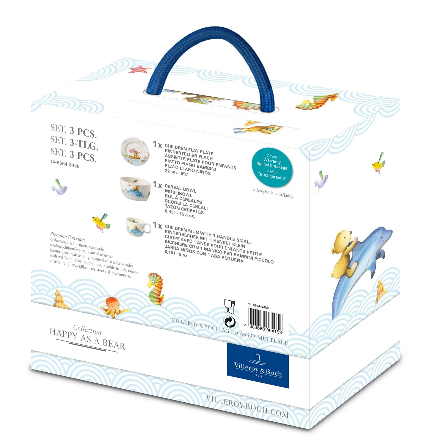 Villeroy & Boch Kinderservies Happy As A Bear - 3-delig 1 Villeroy & Boch Kinderservies Happy As A Bear - 3-delig