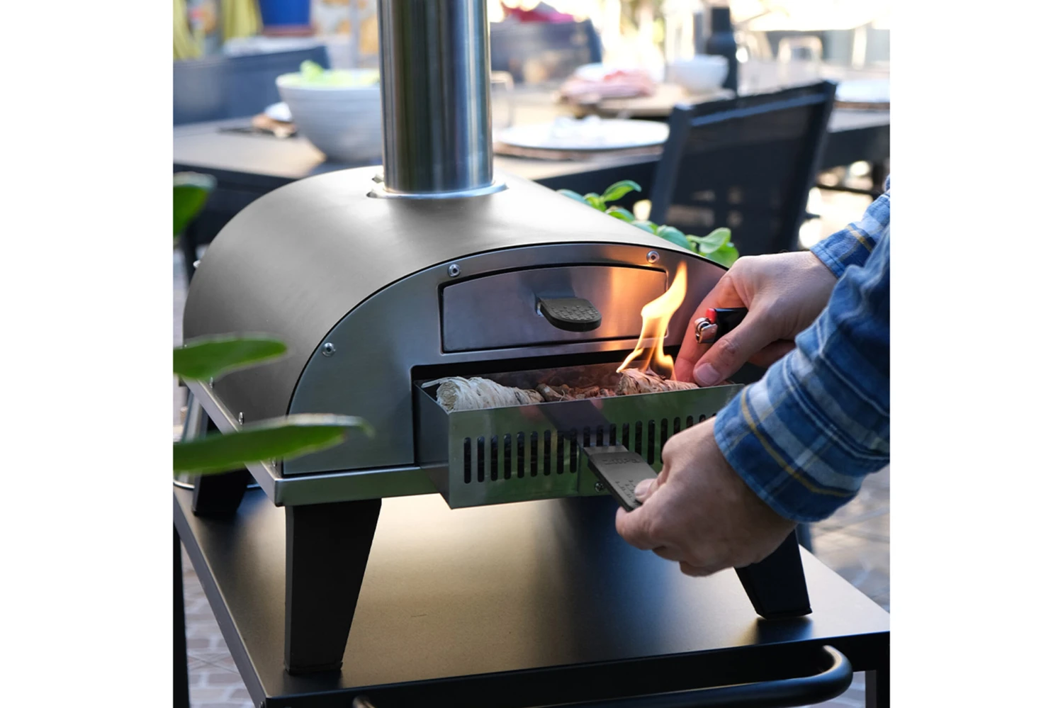 ZiiPa Pizza Oven Piana - Houtgestookt - Met Thermometer - Leisteen - Voor ø 30 Cm Pizza's - Roterende Pizzasteen 3 ZiiPa Pizza Oven Piana - Houtgestookt - Met Thermometer - Leisteen - Voor ø 30 Cm Pizza's - Roterende Pizzasteen - Afbeelding 3