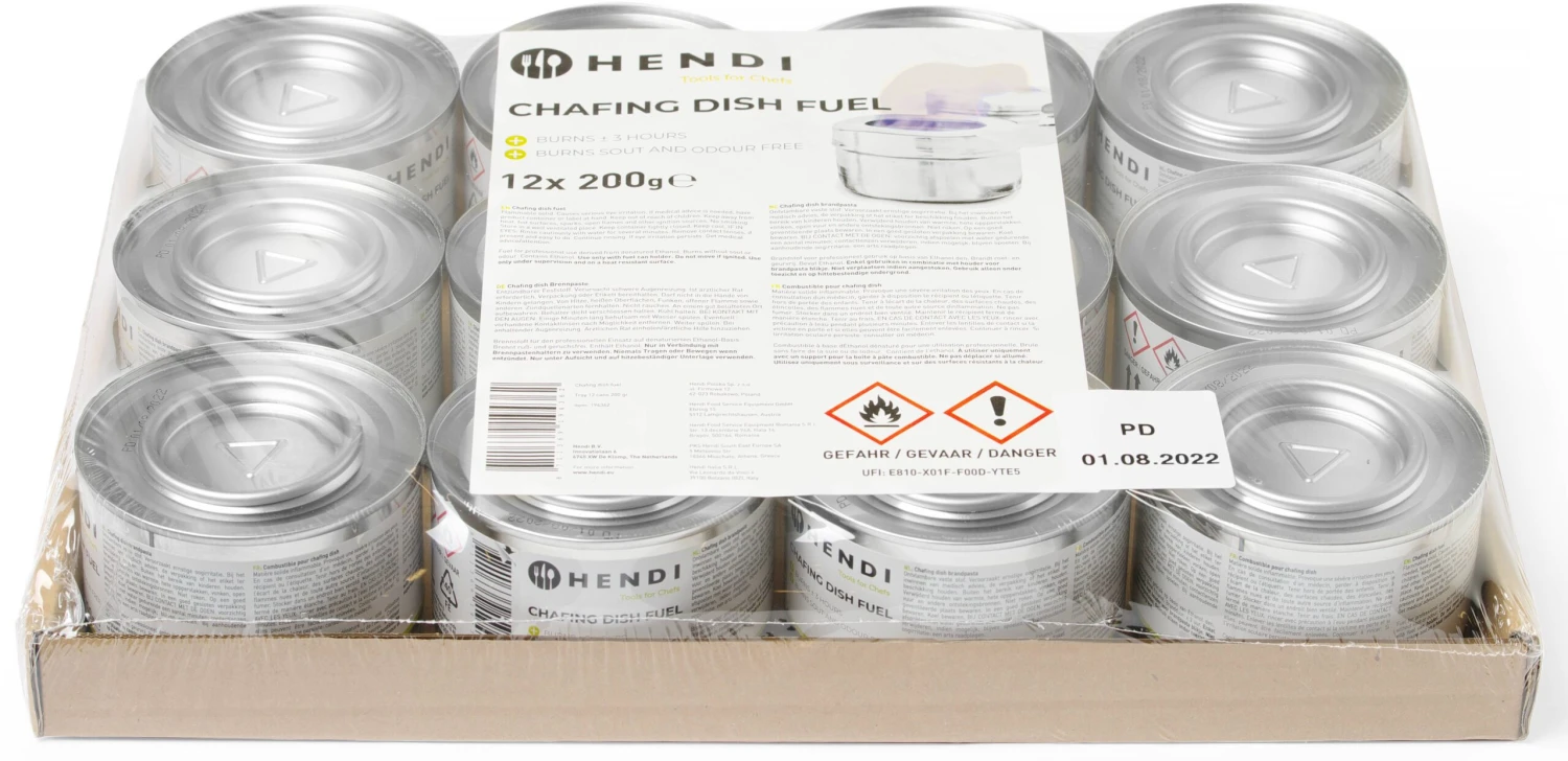 Hendi Brandpasta Voor Chafing Dish - 200 Gram - 12 Stuks 3 Hendi Brandpasta Voor Chafing Dish - 200 Gram - 12 Stuks - Afbeelding 3