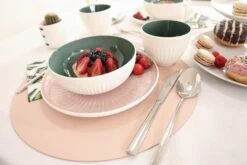 Jay Hill Placemats - Vegan Leer - Grijs / Roze - Dubbelzijdig - ø 38 Cm - 6 Stuks -Keuken Kook Winkel 24 3