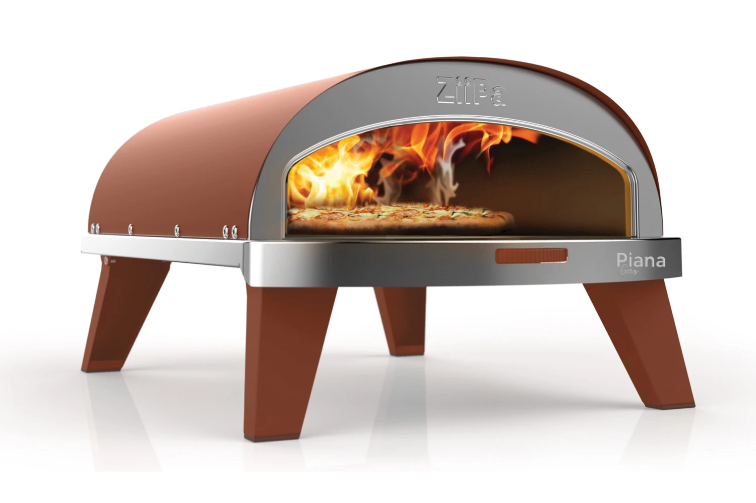 ZiiPa Pizza Oven Piana - Gasmodel - Met Thermometer - Terracotta - Voor ø 30 Cm Pizza's - Roterende Pizzasteen 1 ZiiPa Pizza Oven Piana - Gasmodel - Met Thermometer - Terracotta - Voor ø 30 Cm Pizza's - Roterende Pizzasteen