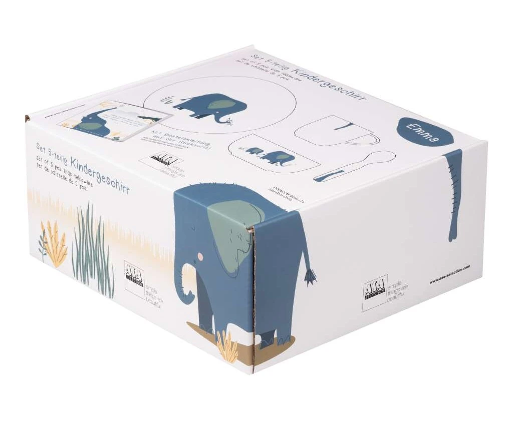 ASA Selection Kinderservies Kids Emma Olifant 5-delig 2 ASA Selection Kinderservies Kids Emma Olifant 5-delig - Afbeelding 2
