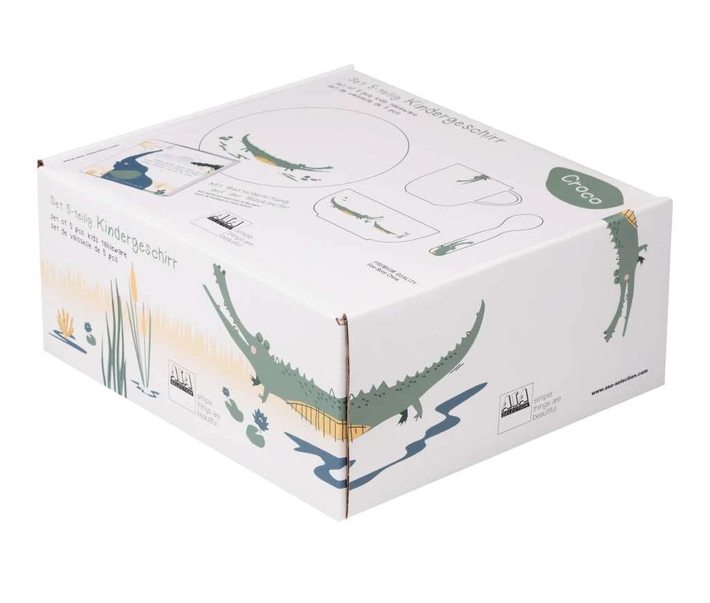 ASA Selection Kinderservies Kids Croco Krokodil 5-delig 2 ASA Selection Kinderservies Kids Croco Krokodil 5-delig - Afbeelding 2