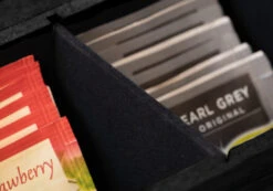 Sakura Tea Theedoos - Zwart - 6-vaks - Met Fluweel - 43 X 9 Cm -Keuken Kook Winkel 5 detail 6 lang zwart 1