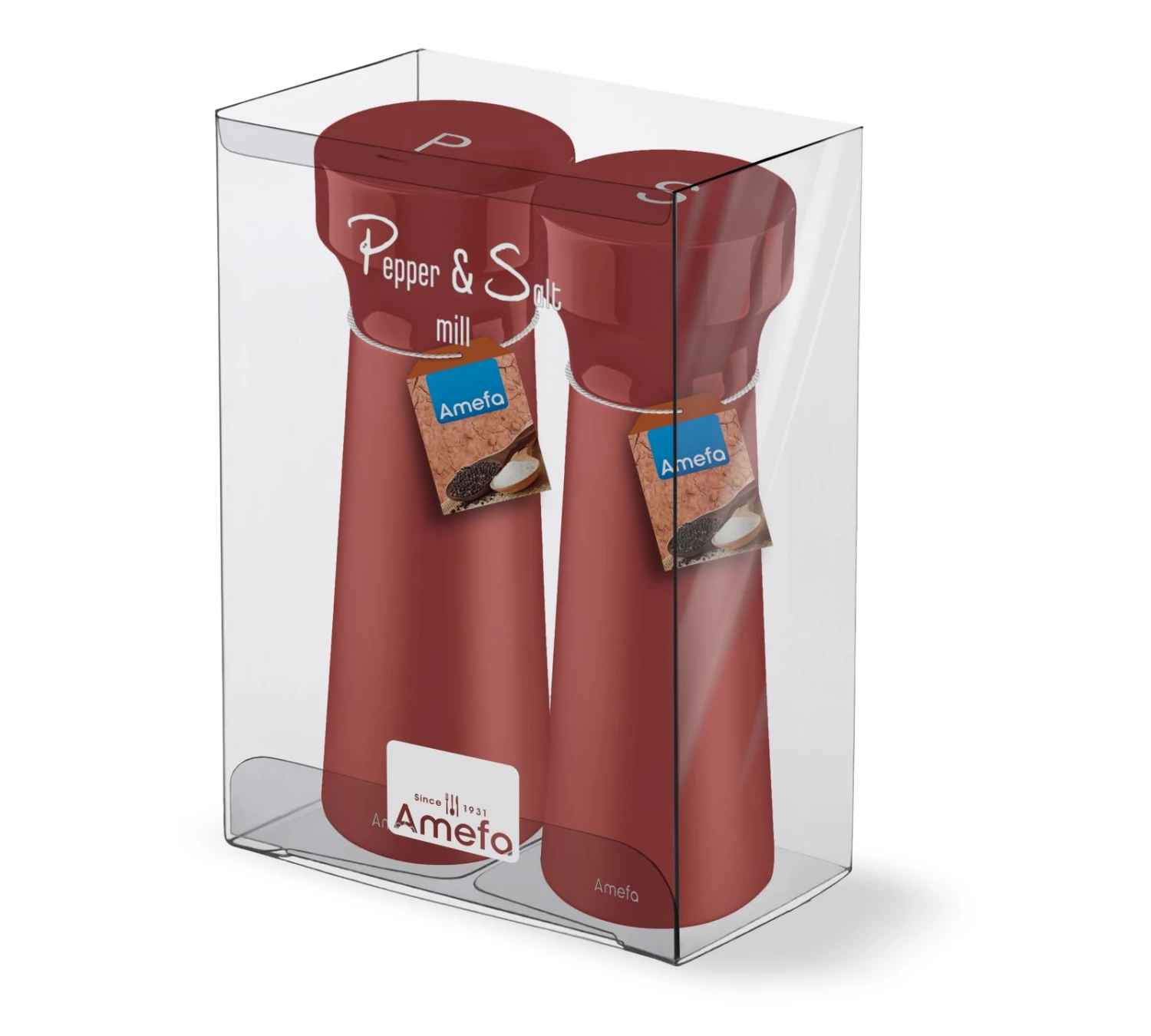 Amefa Peper- En Zoutset Modern Wood Terracotta 15 Cm 2 Amefa Peper- En Zoutset Modern Wood Terracotta 15 Cm - Afbeelding 2