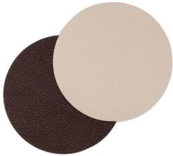 Jay Hill Onderzetters - Vegan Leer - Bruin / Zand - Dubbelzijdig - ø 10 Cm - 6 Stuks -Keuken Kook Winkel 7061111703542 1 1