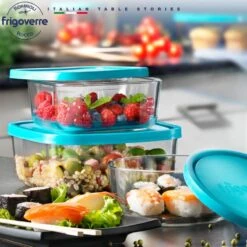 Bormioli Rocco Vershoudbakje Frigoverre - Glas - Blauw 22 X 22 X 8 Cm / 3.3 Liter -Keuken Kook Winkel 7751 2