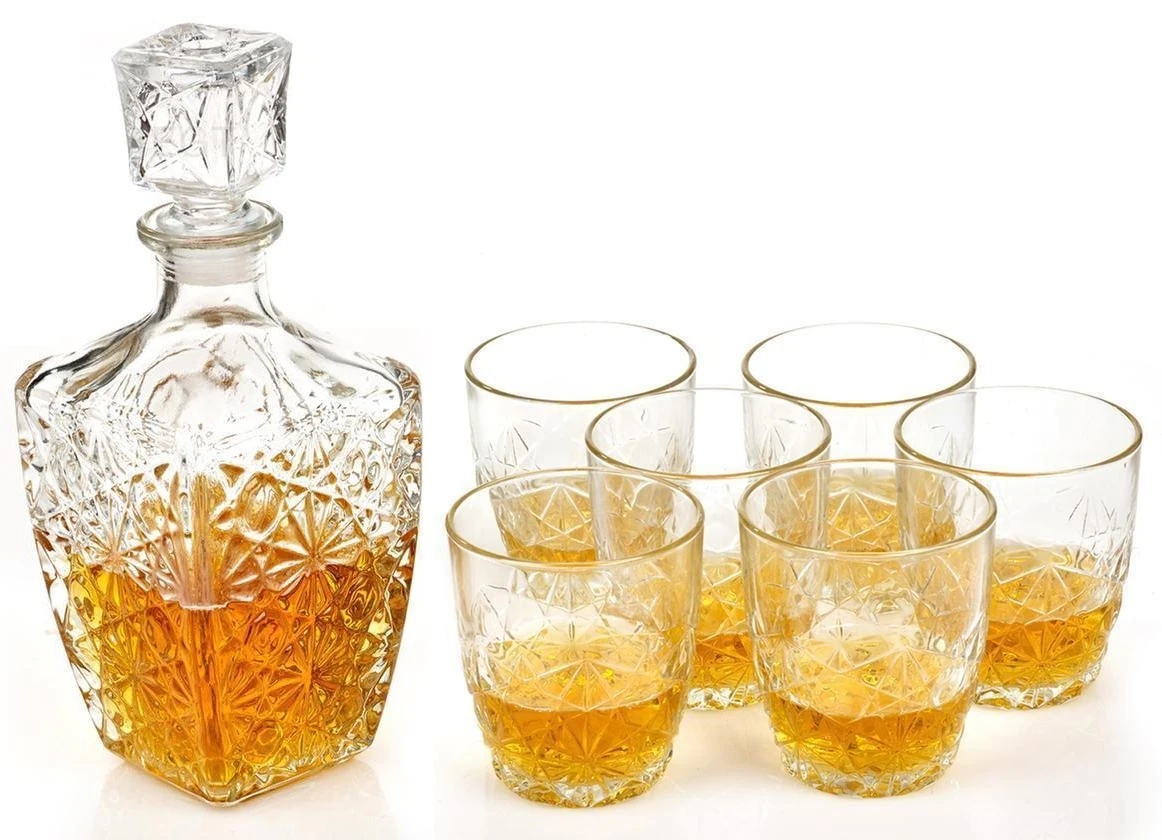 Bormioli Rocco Whiskey Set Dedalo - 7 Delige Set 1 Bormioli Rocco Whiskey Set Dedalo - 7 Delige Set