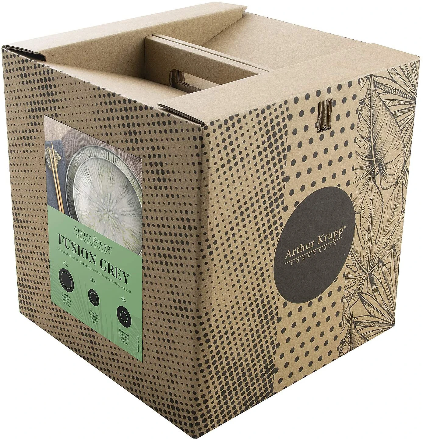 Arthur Krupp Serviesset Fusion Grey - 12-delig / 4 Personen 5 Arthur Krupp Serviesset Fusion Grey - 12-delig / 4 Personen - Afbeelding 5