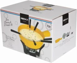 Boska Fondueset Cheesy - 6 Personen - Geel/zwart - 1.3 Liter -Keuken Kook Winkel 853512 fondue cheesy 1