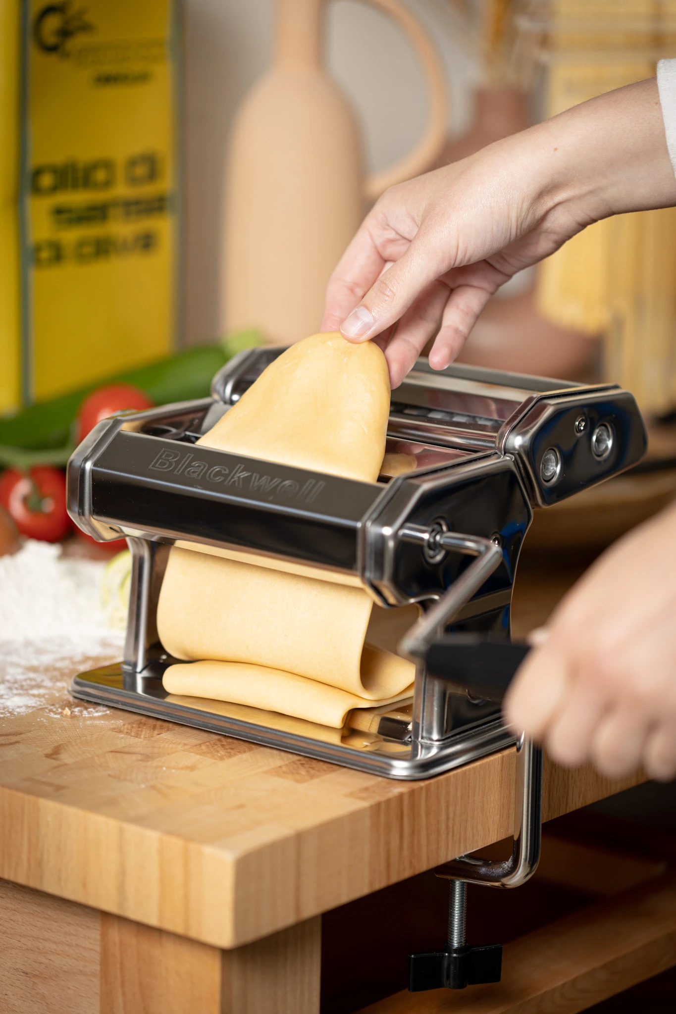 Blackwell Pastamachine Set (met 2 Opzetstukken) - RVS 3 Blackwell Pastamachine Set (met 2 Opzetstukken) - RVS - Afbeelding 3