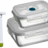 Sareva Vacuum Ovenschalen / Vershoudbakjes - Hittebestendid Glas - 3 Delige Set / 485 Ml + 970 Ml