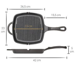 Blackwell Grillpan - Gietijzer - 23 X 23 Cm - Zonder Anti-aanbaklaag -Keuken Kook Winkel Asset 34@2x 80