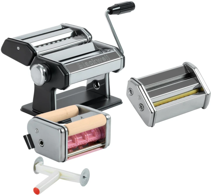 Blackwell Pastamachine Set (met 2 Opzetstukken) - Zwart 1 Blackwell Pastamachine Set (met 2 Opzetstukken) - Zwart