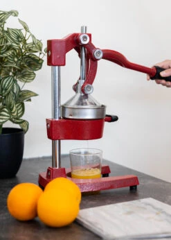 Sareva Citruspers - Gietijzer - Hevelmodel - Rood -Keuken Kook Winkel Citruspers 7