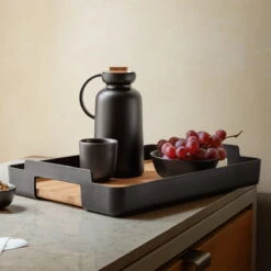 Eva Solo Thermoskan Silhouette Zwart 1 Liter -Keuken Kook Winkel Eva Solo Nordic Kitchen Serviertablett rechteckig Eiche schwarz Situation