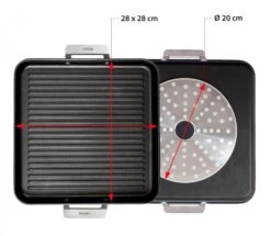 Valira Grillpan Aire Met Handgrepen - 28 X 28 Cm - Standaard Anti-aanbaklaag -Keuken Kook Winkel GrillpanMetHandvaten28x28cm2