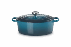 Le Creuset Braadpan Signature - Ovaal - Deap Teal - ø 29 Cm / 4.7 Liter -Keuken Kook Winkel LC 20210125 HL PS FS 21178296422430 001