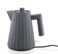 Alessi Waterkoker Plissé - Droogkookbeveiliging - Grijs - Michele De Lucchi - 1 Liter - MDL06/1 G -Keuken Kook Winkel MDL06 1 G 1