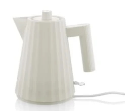 Alessi Waterkoker Plissé - Droogkookbeveiliging - Wit - Michele De Lucchi - 1 Liter - MDL06/1 W -Keuken Kook Winkel MDL06 1 W 1