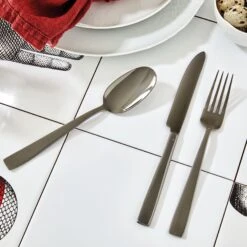 Sambonet Bestekset Flat - Zwart - 36 Delig / 6 Personen -Keuken Kook Winkel Sambonet Bestekset Flat Zwart 36 Delig