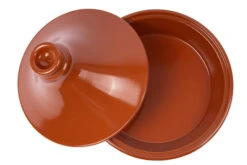 Cookinglife Tajine Regas - Aardewerk - Terracotta - ø 32 Cm / 3 Liter -Keuken Kook Winkel Tajine rood open