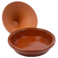 Cookinglife Tajine Regas - Aardewerk - Terracotta - ø 32 Cm / 3 Liter -Keuken Kook Winkel Tajine rood open1 2