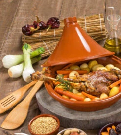 Cookinglife Tajine Regas - Aardewerk - Terracotta - ø 32 Cm / 3 Liter -Keuken Kook Winkel Tajine sfeer