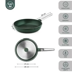 Westinghouse Koekenpan Performance - Gracious Green - ø 28 Cm - Standaard Anti-aanbaklaag 15 Westinghouse Koekenpan Performance - Gracious Green - ø 28 Cm - Standaard Anti-aanbaklaag -Keuken Kook Winkel WCFP0095028SG 3