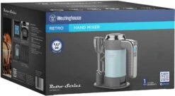 Westinghouse Handmixer Retro Collections - 6 Standen - Blauw - WKHM250BU -Keuken Kook Winkel WKHM250BU Hand Mixer BLUE BOX