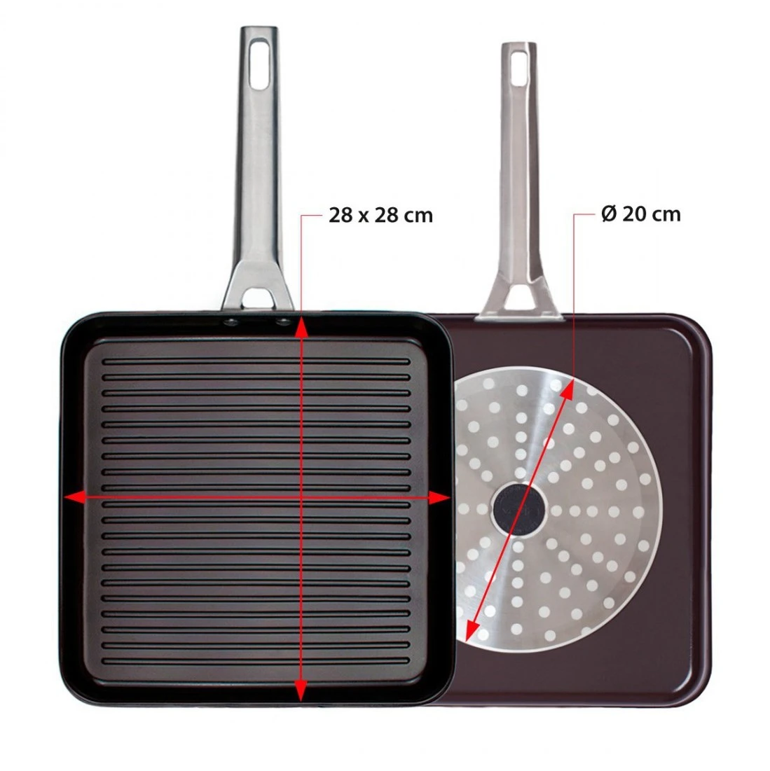 Valira Grillpan Aire Ceramic - 28 X 28 Cm - Keramische Anti-aanbaklaag 2 Valira Grillpan Aire Ceramic - 28 X 28 Cm - Keramische Anti-aanbaklaag - Afbeelding 2