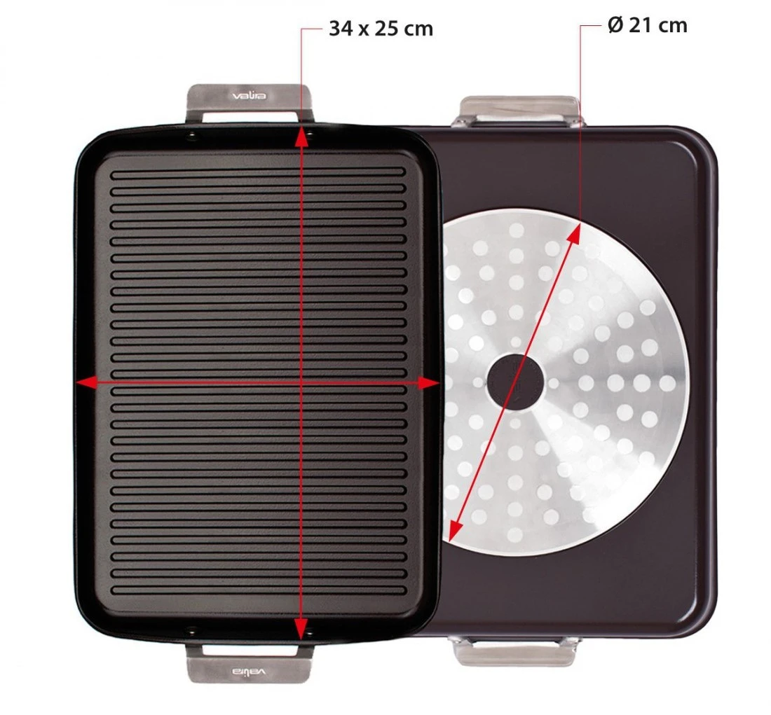 Valira Grillpan Aire Ceramic Met Handgrepen - 34 X 25 Cm - Keramische Anti-aanbaklaag 2 Valira Grillpan Aire Ceramic Met Handgrepen - 34 X 25 Cm - Keramische Anti-aanbaklaag - Afbeelding 2