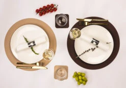 Jay Hill Placemats - Vegan Leer - Bruin / Zand - Dubbelzijdig - ø 38 Cm - 6 Stuks -Keuken Kook Winkel jay hill placemat 7 1