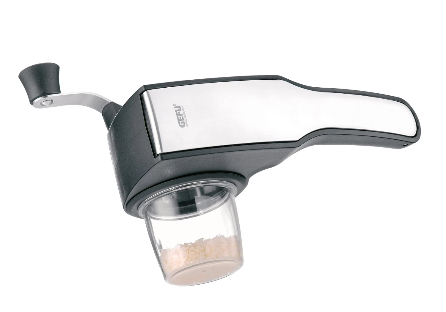 Gefu Trommelrasp / Handrasp Met Opvangbak 1 Gefu Trommelrasp / Handrasp Met Opvangbak