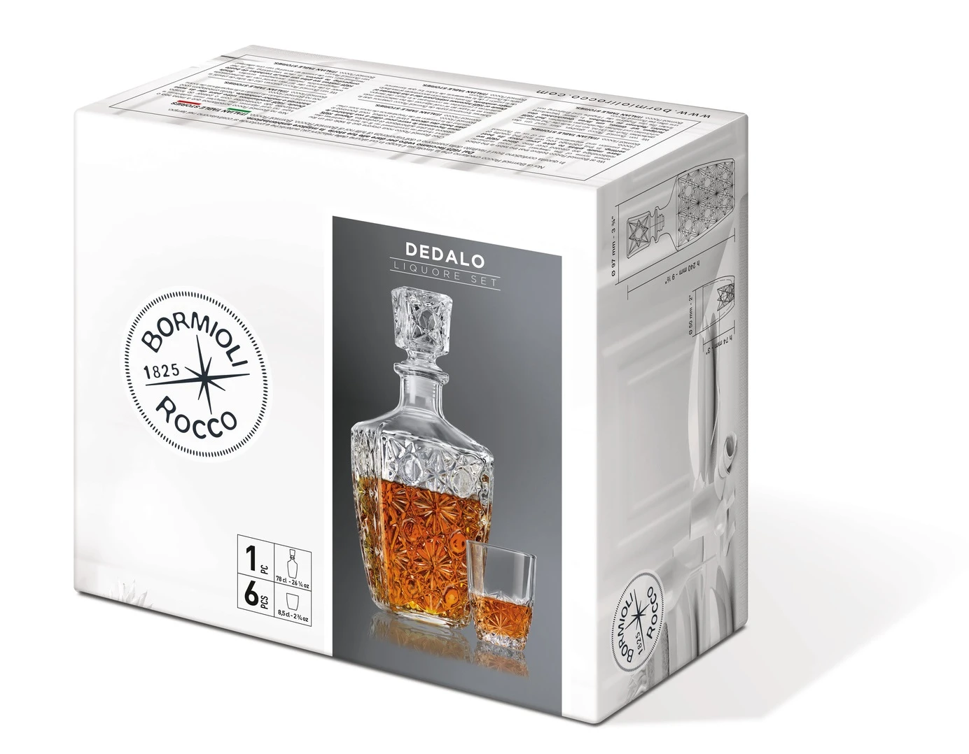 Bormioli Rocco Whiskey Set Dedalo - 7 Delige Set 5 Bormioli Rocco Whiskey Set Dedalo - 7 Delige Set - Afbeelding 5