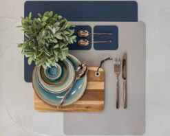Jay Hill Placemats - Vegan Leer - Grijs / Blauw - Dubbelzijdig - 46 X 33 Cm - 6 Stuks -Keuken Kook Winkel placemat 9 1