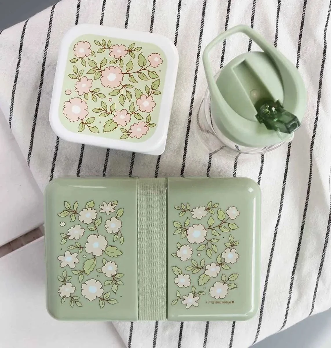 A Little Lovely Company Lunchbox - Groene Bloesems 3 A Little Lovely Company Lunchbox - Groene Bloesems - Afbeelding 3