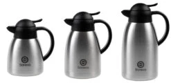 Sareva Thermoskan - RVS - Zwart - 1 Liter -Keuken Kook Winkel set 2 1